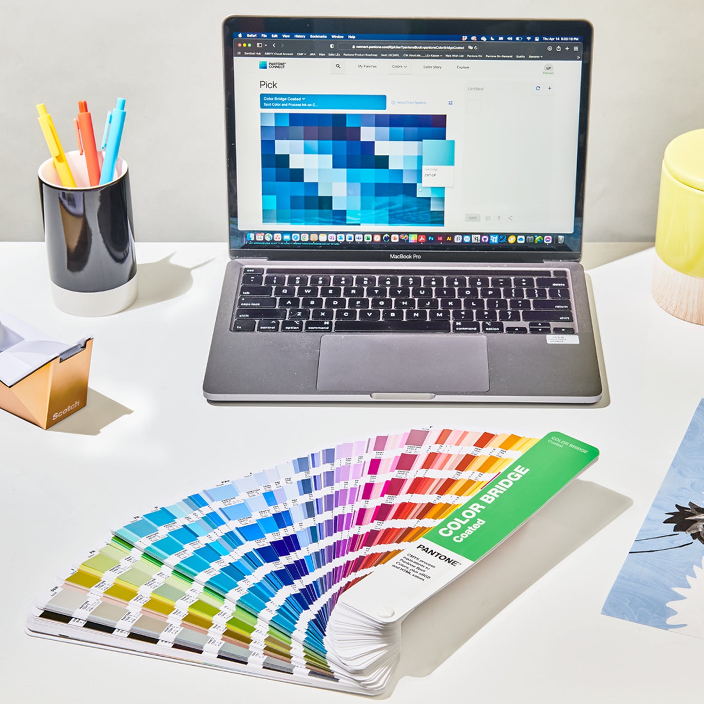 PANTONE® Color Bridge Guide Coated fan deck at work
