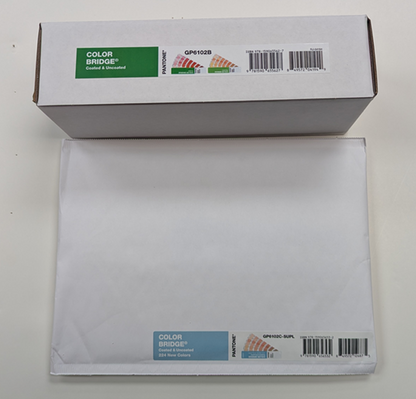 Pantone Color Bridge Set (Coated & Uncoated) 'B' version (GP6102B) plus supplement with 224 new colors GP6102C-SUPL
